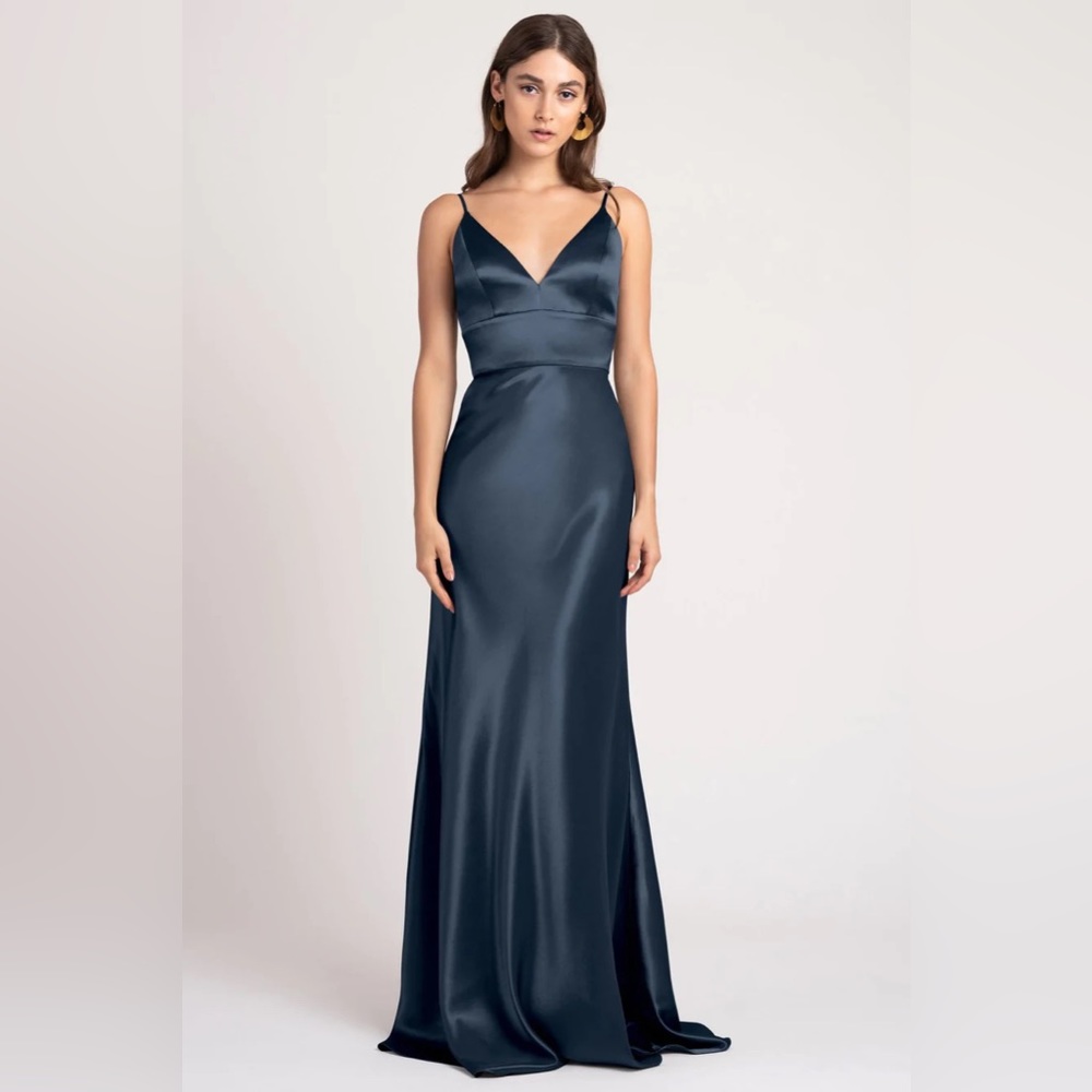 Jenny Yoo Brenna Dress French Blue Satin Size 4